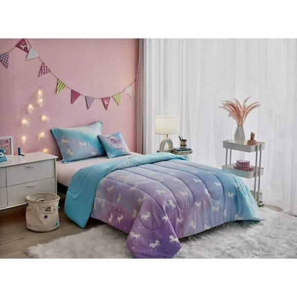 NEW WITH TAGS YOUR ZONE GLOW IN THE DARK TWIN COMFORTER SET - Picture 2 of 10